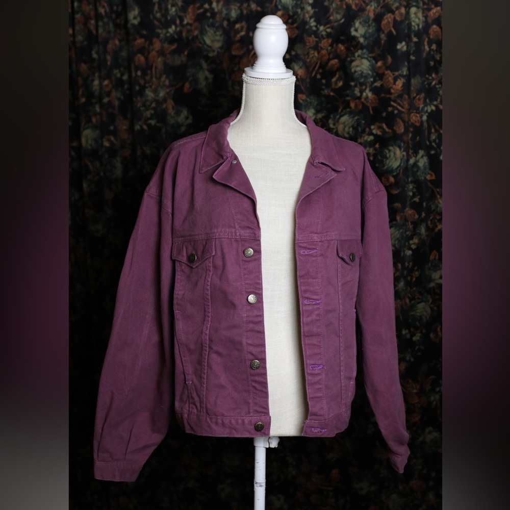 Vintage Brighton Blues Plum Oversized Denim Jacket